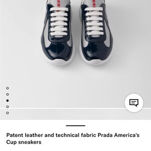 Prada Men's Dark Blue and White Sneakers